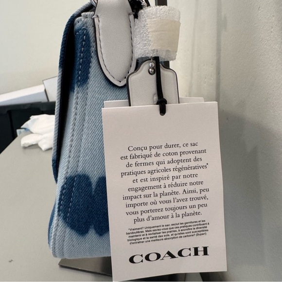 Coach NWT Blue and White Denim 2 way crossbody/ shoulder bag - Picture 2 of 5
